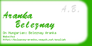 aranka beleznay business card